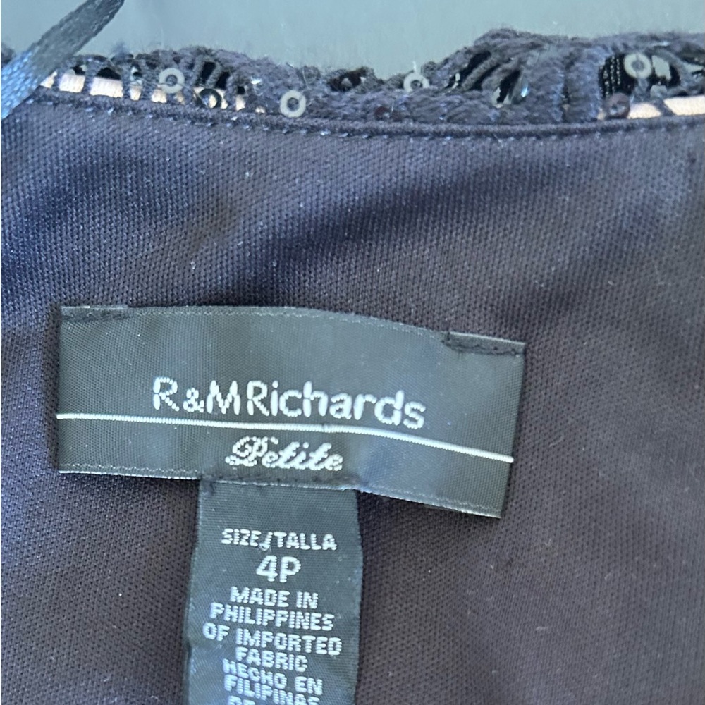 R & M Richards Black One Shoulder Dress with Lace Detail - Picture 9 of 9
